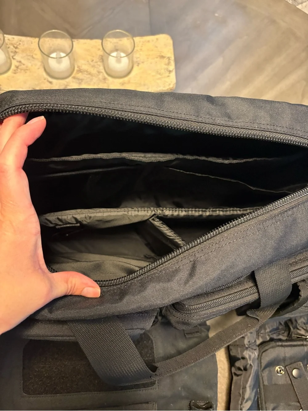 Black Tactical Duffel Bag with Multiple Pouches - Unbranded